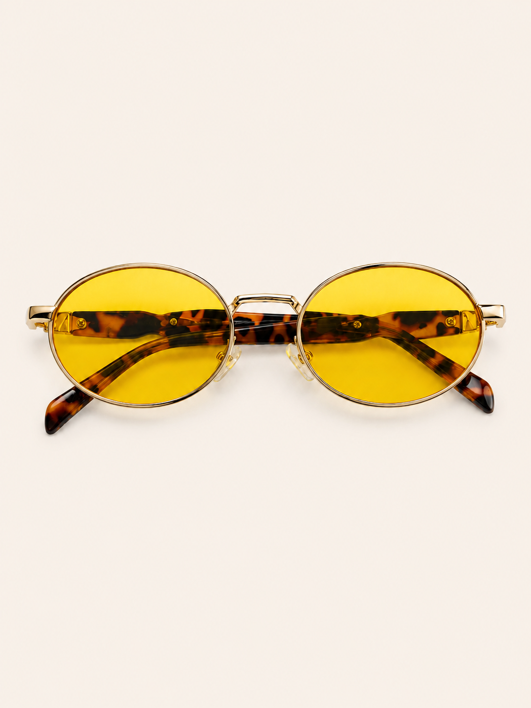 Vintage Gold Round Yellow Lens Sunglasses – Retro Eyewear
