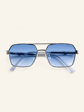 Aero Luxe Square Blue Gradient Sunglasses – Premium Metal Frame