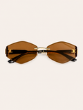 Amber Luxe Geometric Rimless Sunglasses