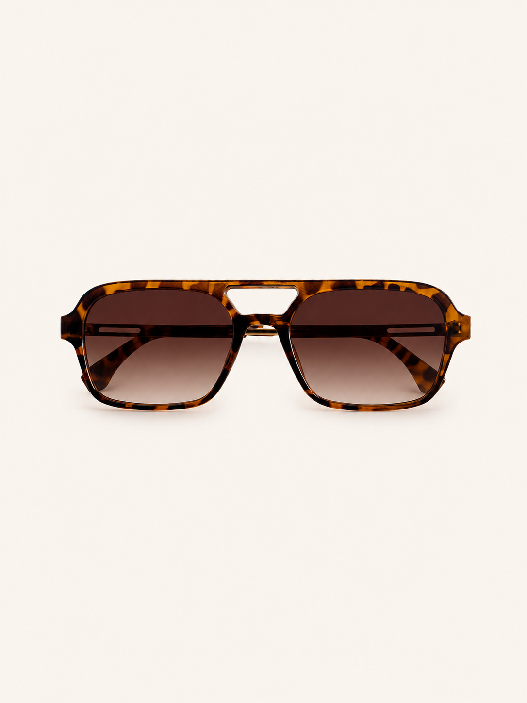 Double Bridge Tiger Print Sunglasses