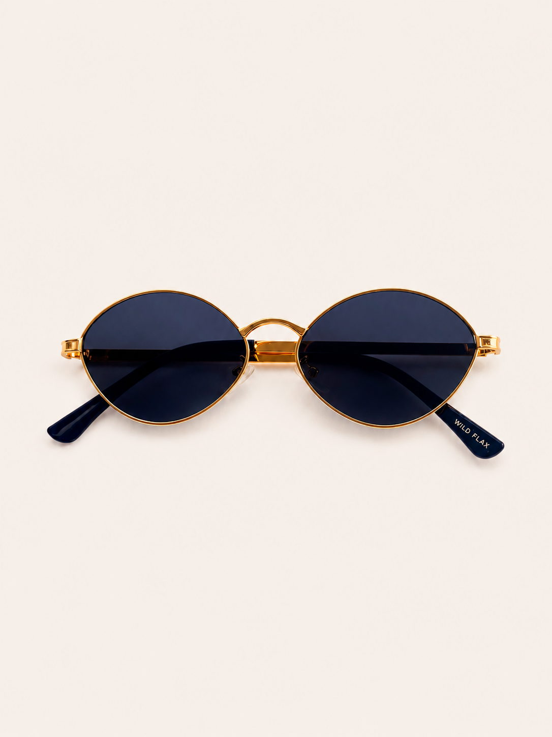 Midnight Gold Oval Sunglasses