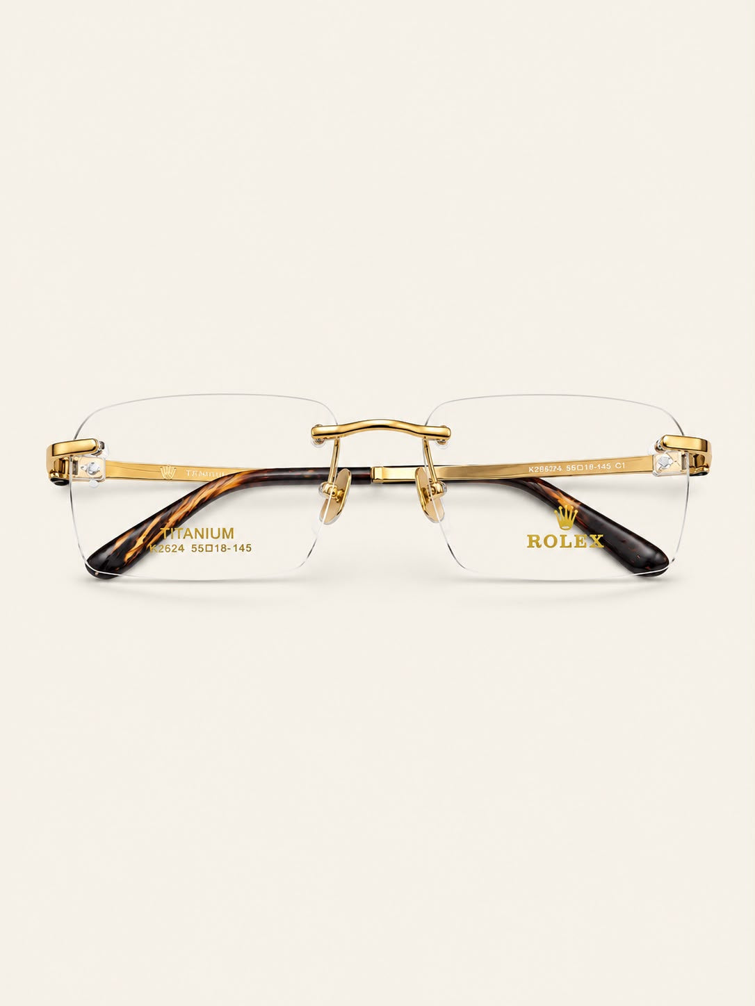 Rolex Titanium Rimless Frame — Gold